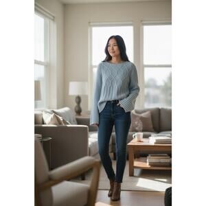 Lucy and Laurel Knit Sweater Angora Rabbit Hair Lambswool Blend Size Small